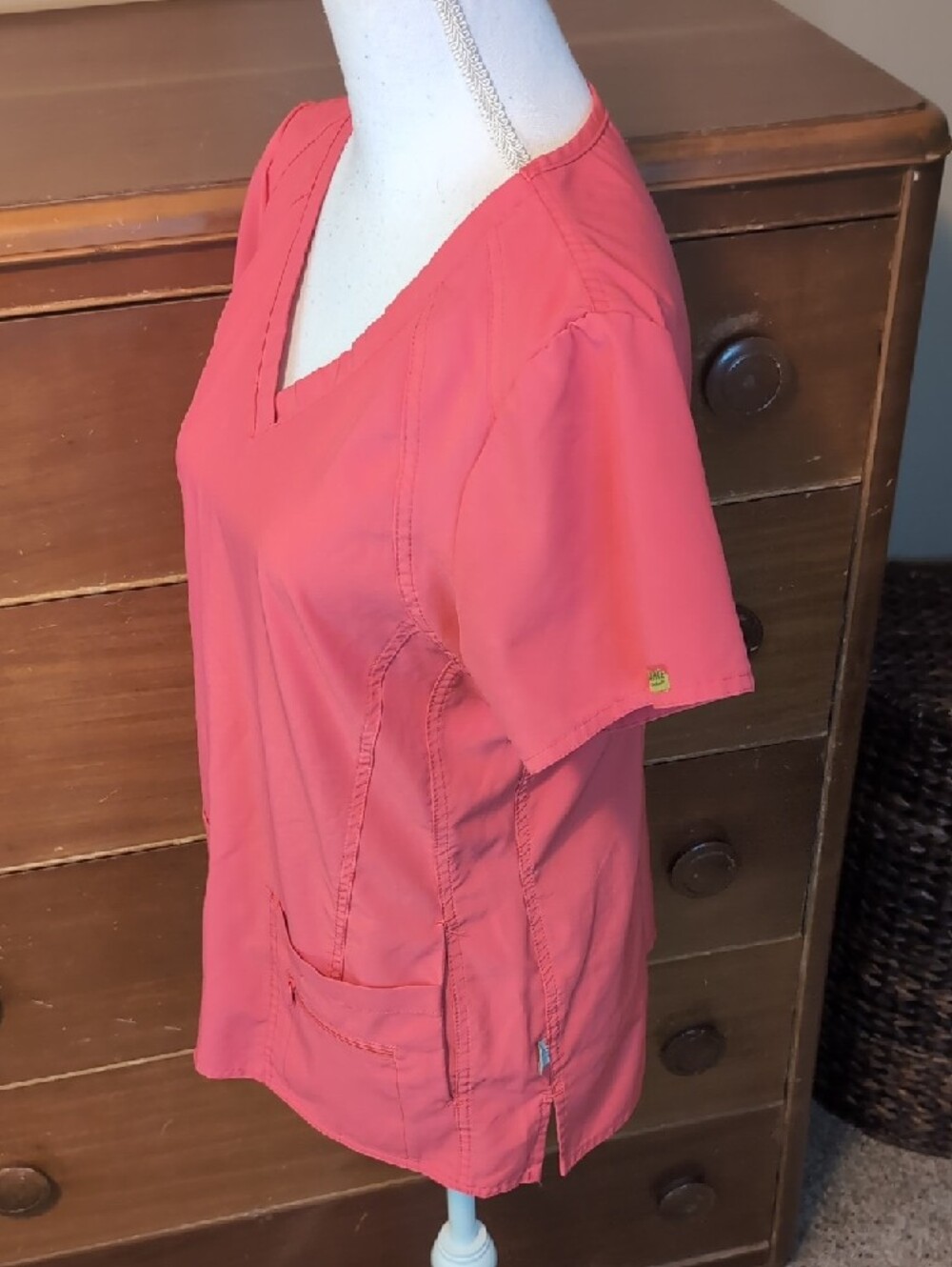 ACTIVATE by med couture scrub hospital top coral stretch fit M - Picture 9 of 12